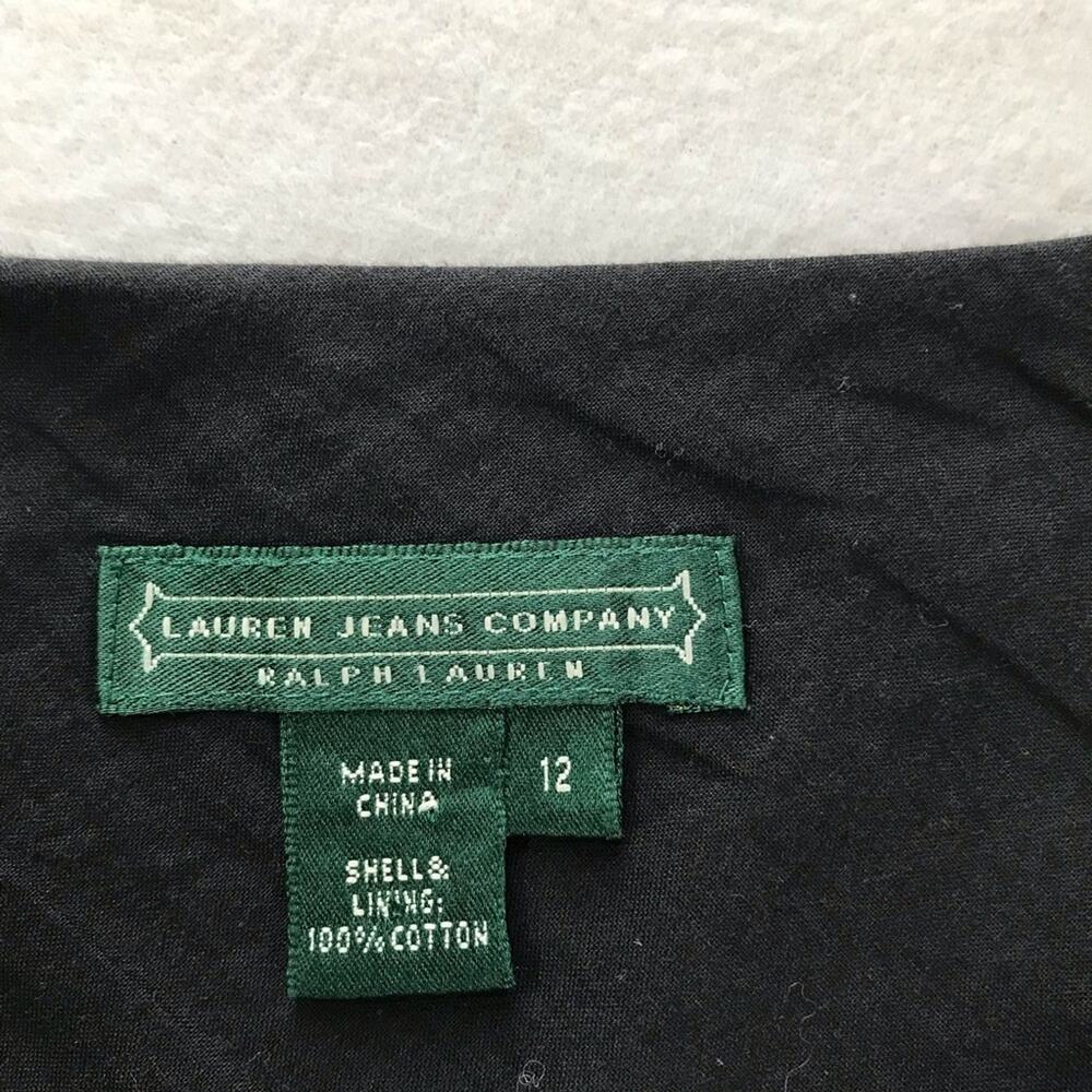 Ralph Lauren Black Asymmetrical Patchwork Midi Sk… - image 3